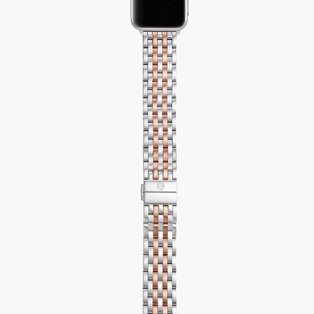 Two-Tone Silver and Rose Gold Smartwatch Band 18K goldplated and stainless steel